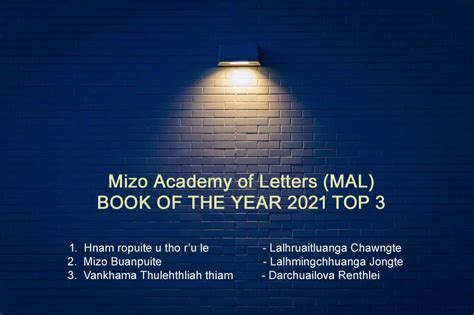 mal book of the year list|Book of the Year 2021 Report – Mizo Academy of Letters.